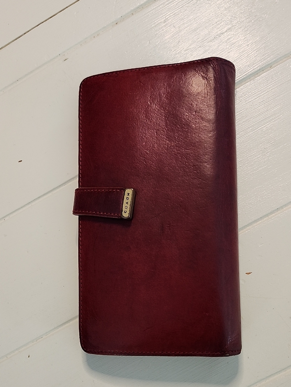 Rare Vintage Coach Lexington Ladies Clutch Wallet In Dark Red